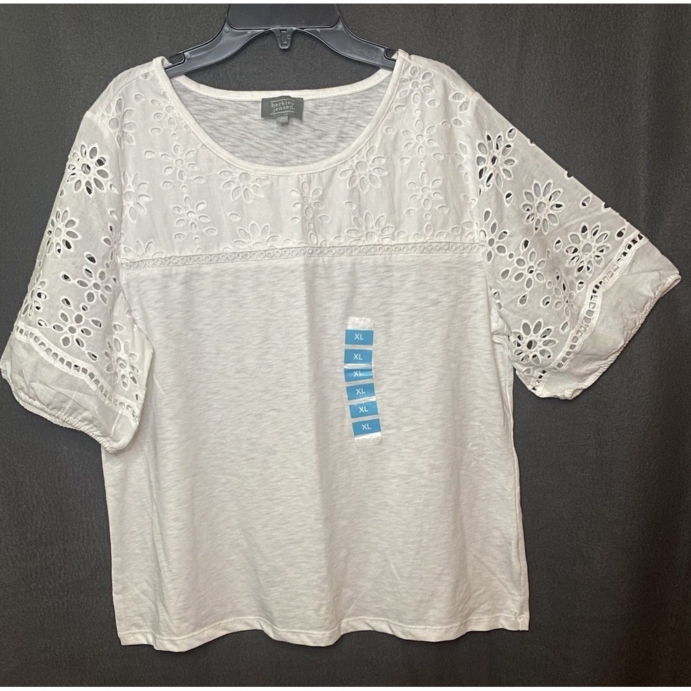 Women's Blouse Pullover Tees Tops T-Shirt Tunic Short Sleeve Lace Casual Sz XL